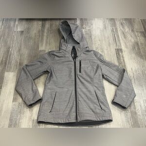 Free Country Jacket Women’s Small Grey Fleece Lined Lightweight Full Zip Pockets